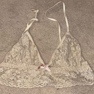 Hanky Panky Women’s Lace Bra Bralette Gold Glitter